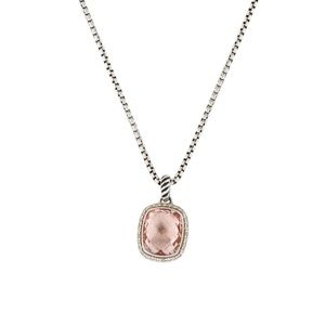 David Yurman Diamond & Morganite Noblesse Necklace